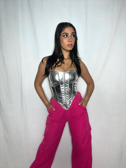 Metallic Corset Top