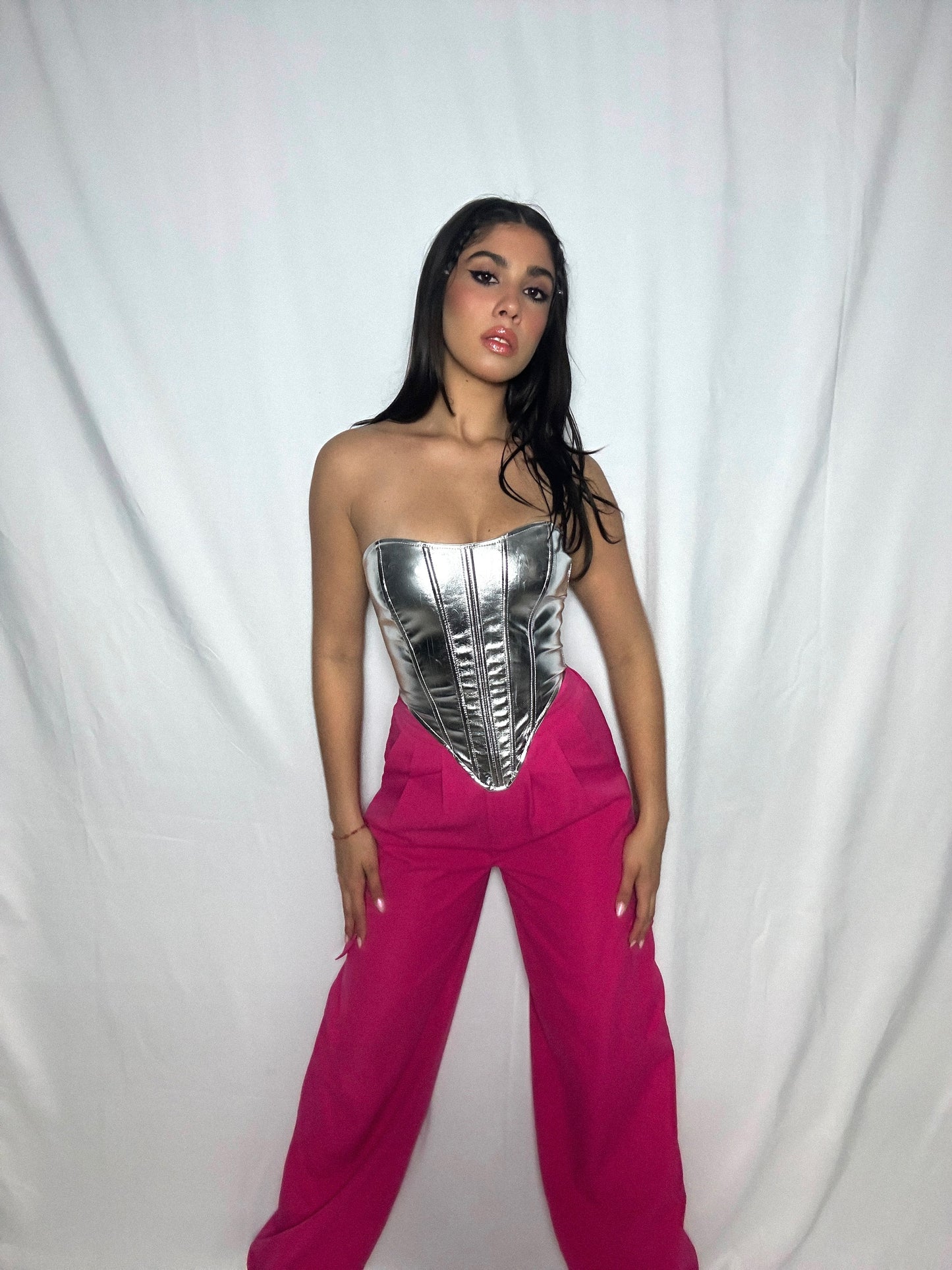 Metallic Corset Top