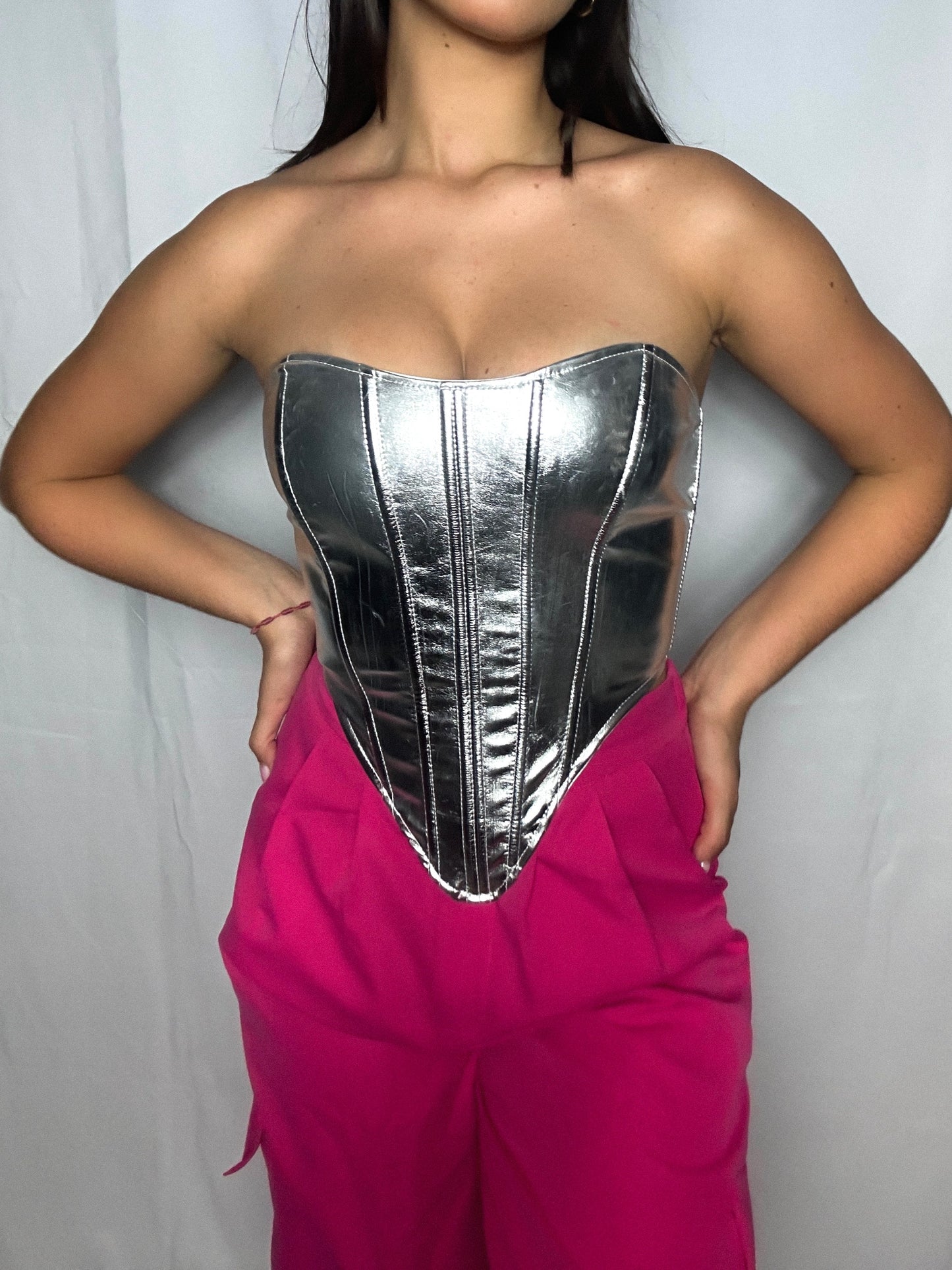 Metallic Corset Top